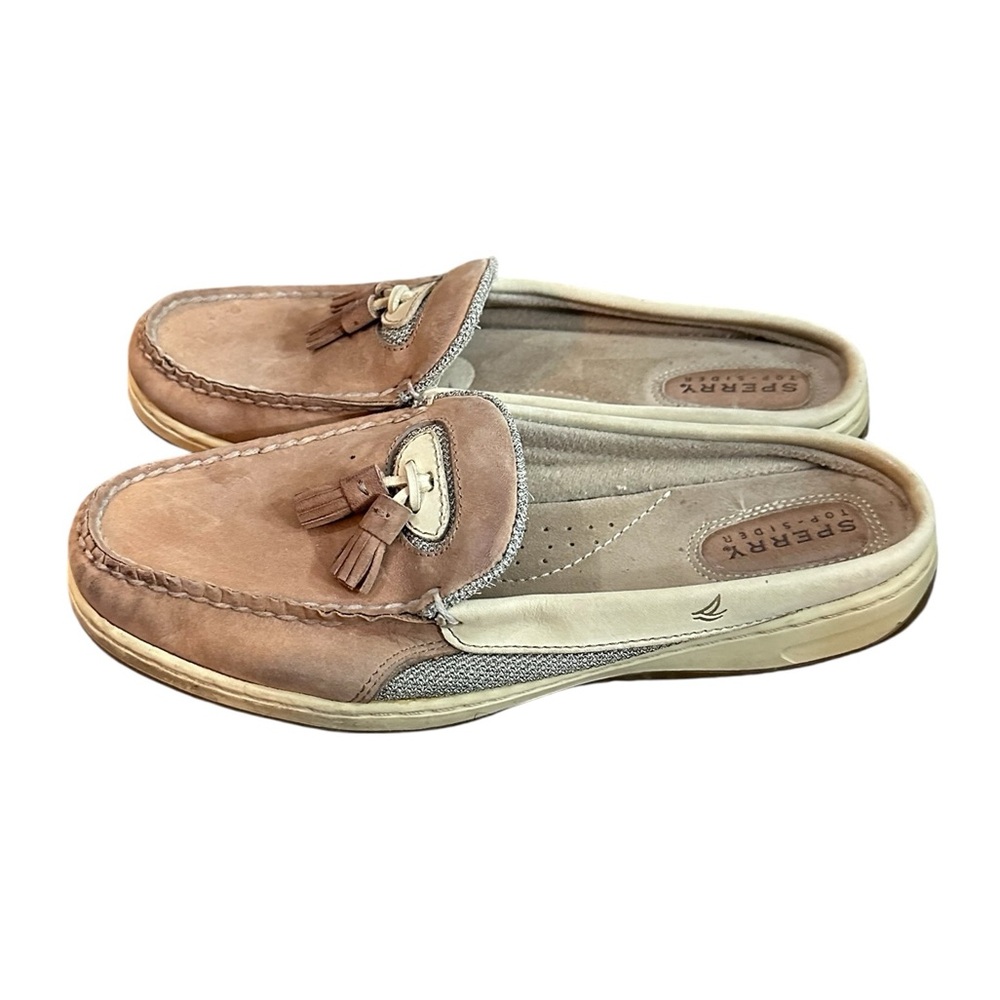 Sperry topsider mules sz 8 leather loafer slip-on